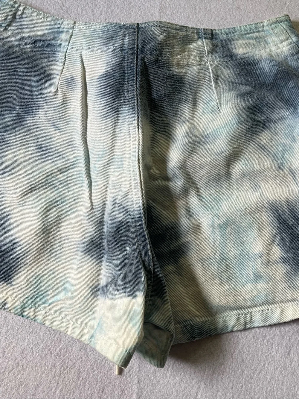 OP Women's Lace-Up Tie-Dye Shorts - Light Blue & Navy